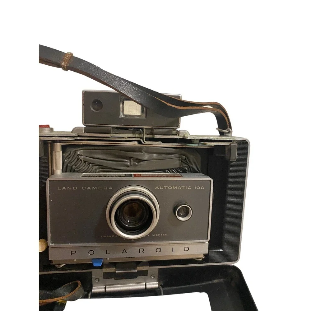 Vintage Polaroid Automatic 100 Land Camera, Case, Instruction‎ Manual